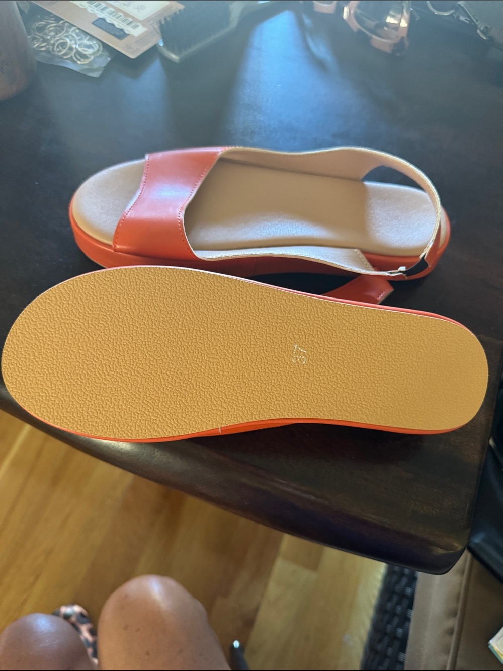 Women's Orange Slingback Slide Sandals